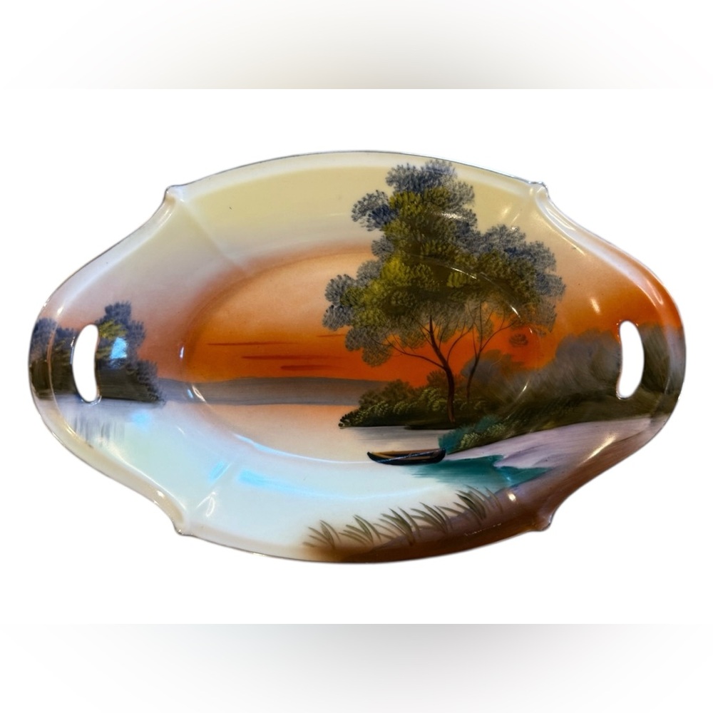 Noritake Morimura Ceramic Plate Tray  "Scenic" or "Tree in the Meadow"